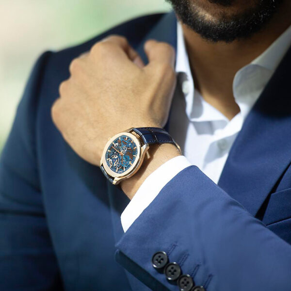 Piaget Polo Skeleton – 42 mm Ouro Rosa  Esqueleto Azul - Image 3